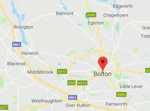 map of Bolton areas we cover